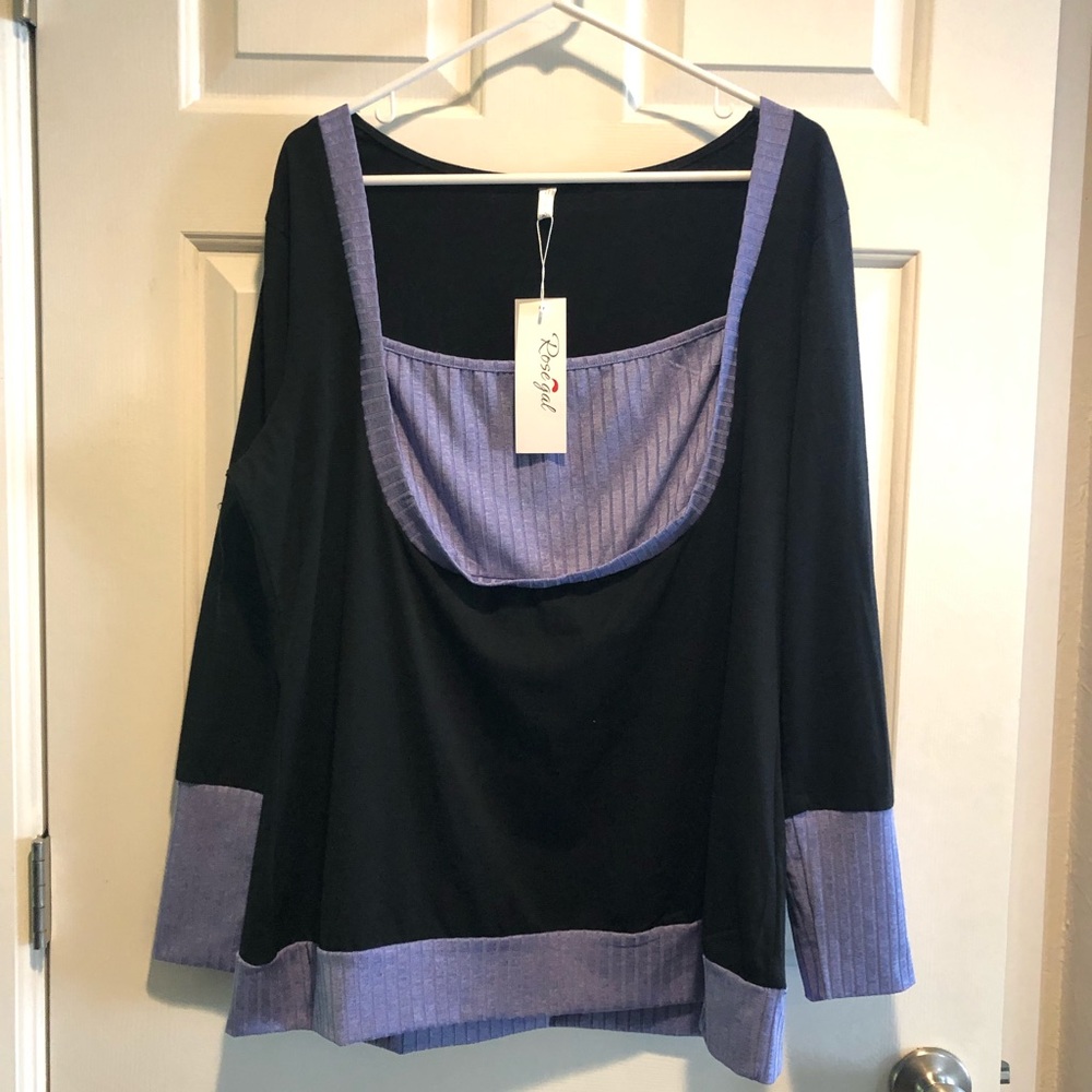 5 for $15. 💙Rose Gal Black and Blue Top